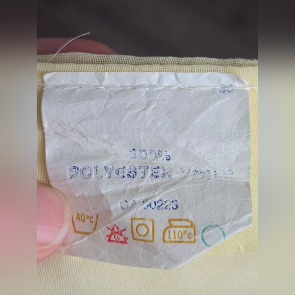 Vintage 1970s Yellow Sheer Curtain Panel | Retro Window Drapery | Gathered - Picture 4 of 8